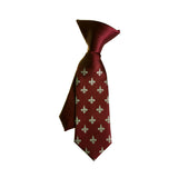 burgundy red kids fleur de lis necktie