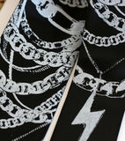silver and black chain neckties, by cyberoptix