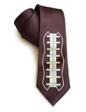 Dark brown football lacing necktie