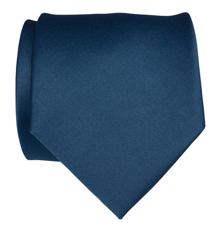 French Blue Necktie. Solid Color Satin Finish Tie, No Print