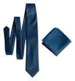 Dark Blue solid color necktie, French Blue tie for weddings by Cyberoptix Tie Lab