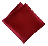 Garnet red men's pocket square, by Cyberoptix. Fine woven stripe texture