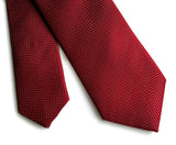 Claret woven herringbone silk necktie