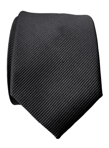 Gunmetal Necktie. Solid Color Fine-Stripe Tie, No Print