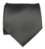 Gunmetal solid color necktie, dark grey tie by Cyberoptix Tie Lab