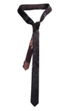 Black-Brown Acid Washed, Hair-On Hide Leather Necktie