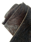 Black-Brown Acid Washed, Hair-On Hide Leather Necktie