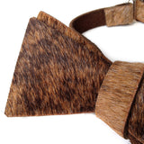 Black and Brown Brindle Hair-On Hide Leather Bow Tie