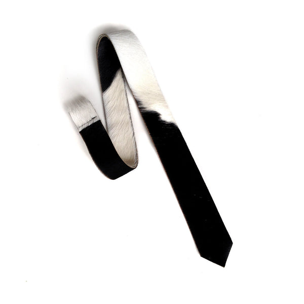 Natural Black and White Holstein Hair-On Hide Leather
