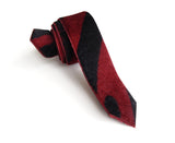Red and Black Zebra Stripe Hair-On Hide Leather Necktie
