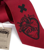 Burgundy Anatomical Heart Necktie.