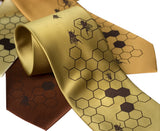 Honeybee Neckties by Cyberoptix: Chocolate on gold, mustard, cinnamon.