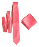 Medium Pink solid color necktie, honeysuckle pink tie for weddings by Cyberoptix Tie Lab