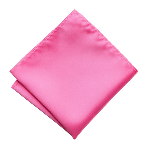 Hot Pink Pocket Square. Solid Color Satin Finish, No Print