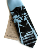 sky blue clip on laser kitten necktie