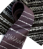 Brainwaves Neckties. White print on charcoal & black ties.
