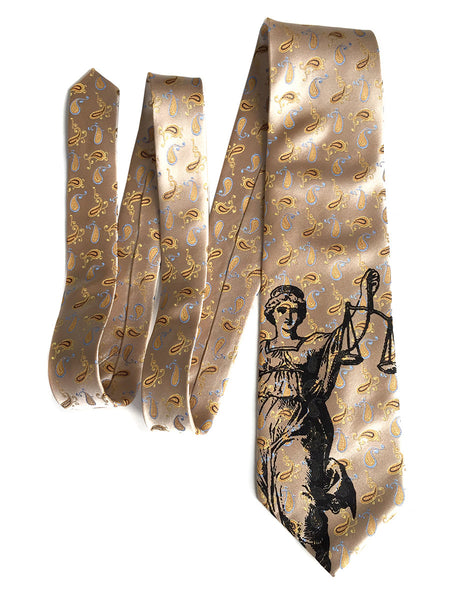 Scales of Justice Necktie, Limited Edition Gold Luxe Silk