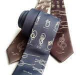 Knot tying diagram necktie. Gunmetal; mushroom; driftwood.