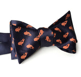 Koi Print Bow Ties, Navy Blue Fish Pattern Tie by Cyberoptix