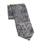 Los Angeles County Map Necktie. Ice on Charcoal Tie, by Cyberoptix