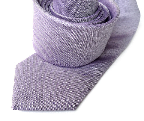 Lavender Linen Necktie. Solid Color Tie, Purple Gang