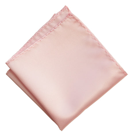 Light Pink Pocket Square. Solid Color Satin Finish, No Print