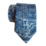 Los Angeles County Map Necktie. Ice on French Blue Tie, by Cyberoptix