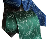 State of Michigan Silk Neckties. Michigan Map Outline Ties