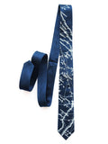 sapphire star chart herringbone silk necktie