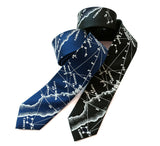 Constellation print herringbone silk neckties