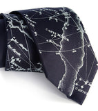 navy blue star chart necktie