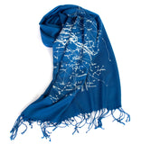 Cobalt Blue Milky Way Galaxy star chart scarf.