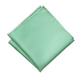 Mint Green Pocket Square. Light Green Solid Color Satin Finish, No Print, by Cyberoptix