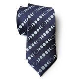 Moon Phases Necktie, Lunar Calendar Print Tie