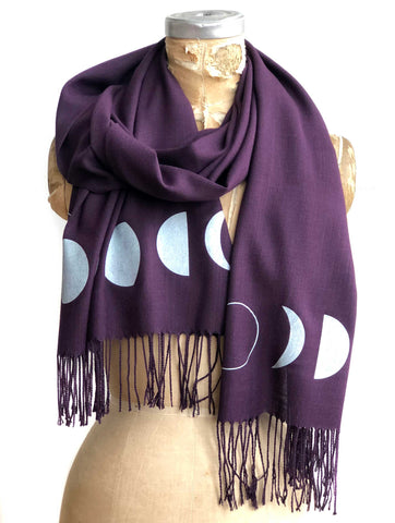 Moon Phase Scarf, bamboo pashmina