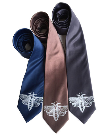 Moth Print Necktie