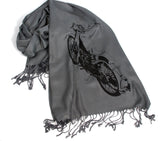 grey and black motorcycle scarf