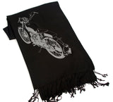 black Velocette motorcycle scarf