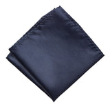 Navy Blue Pocket Square. Dark Blue Solid Color Satin Finish, No Print, by Cyberoptix