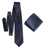 Dark Blue solid color necktie, navy blue tie for weddings by Cyberoptix Tie Lab