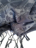Neuron Scarf. Dove grey on charcoal.