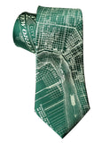 Emerald Green New Orleans Map Print Necktie, Cyberoptix Tie Lab