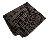 Driftwood grey New York & Brooklyn map pocket square, by Cyberoptix.