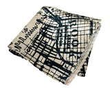 new york map pocket square, by Cyberoptix. Navy on platinum.