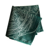 New Orleans Map Pocket Square, emerald green. by Cyberoptix