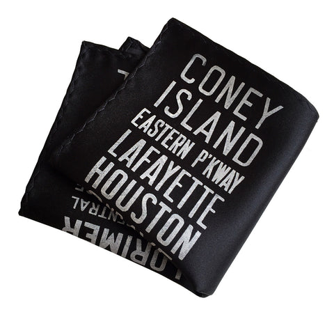New York City Subway Sign Pocket Square
