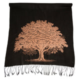 Oak Tree Print Pashmina Scarf, Linen Weave Accessories for Women, by Cyberoptix