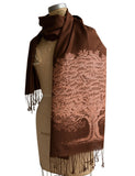 Oak Tree Linen-Weave Scarf, Tree Hugger Design Pashmina, by Cyberoptix