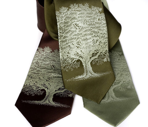 Oak Tree Necktie, Tree Silhouette Tie