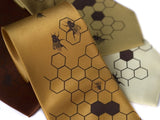 Honeybee Neckties: Chocolate on gold, mustard, cinnamon, butter.